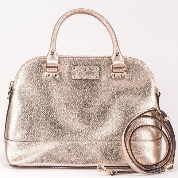 rose gold leather bag